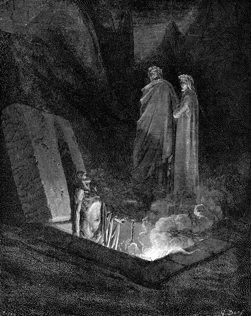 Dante és Virgil a pokolba néz, 1863. alkotó: Gustave Dore