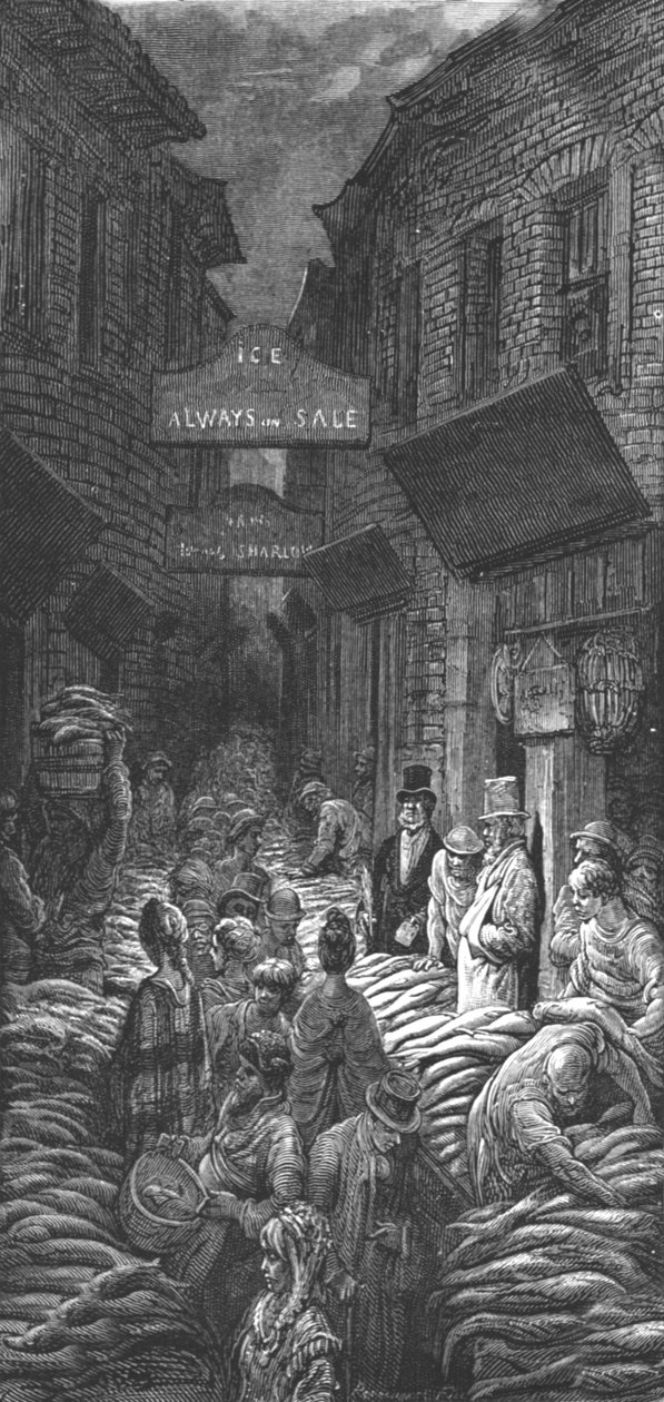 „Dark House Lane – Billingsgate”, 1872. alkotó: Gustave Dore