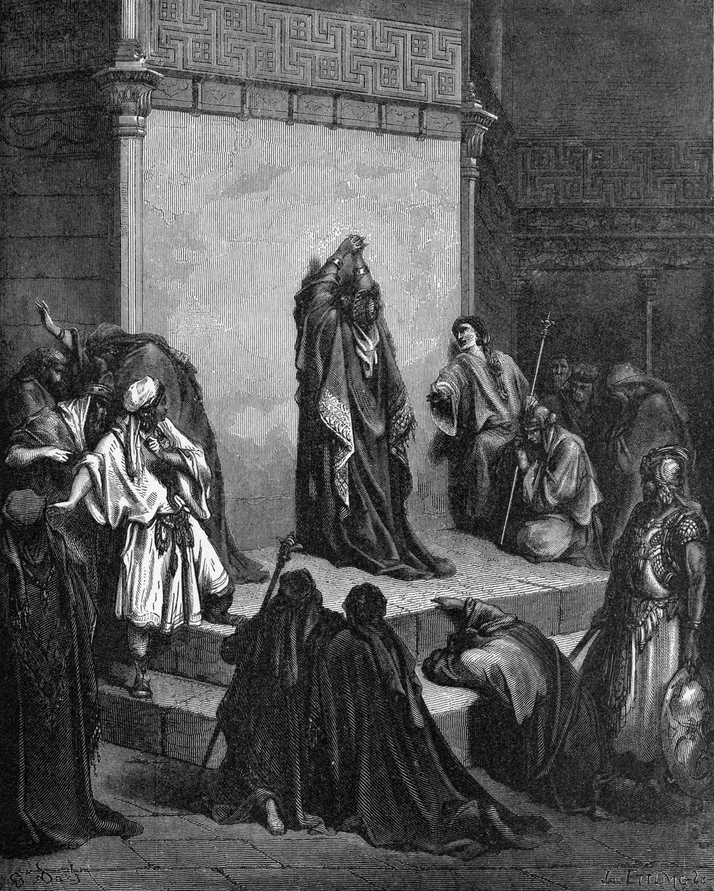 Dávid gyászolja Absolont alkotó: Gustave Dore