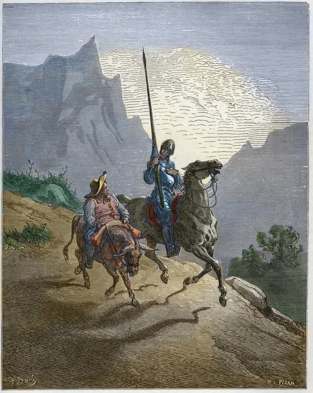 Don Quijote Sancho Panzával – Don Quijote de la Mancha, Miguel Cervantes alkotó: Gustave Dore