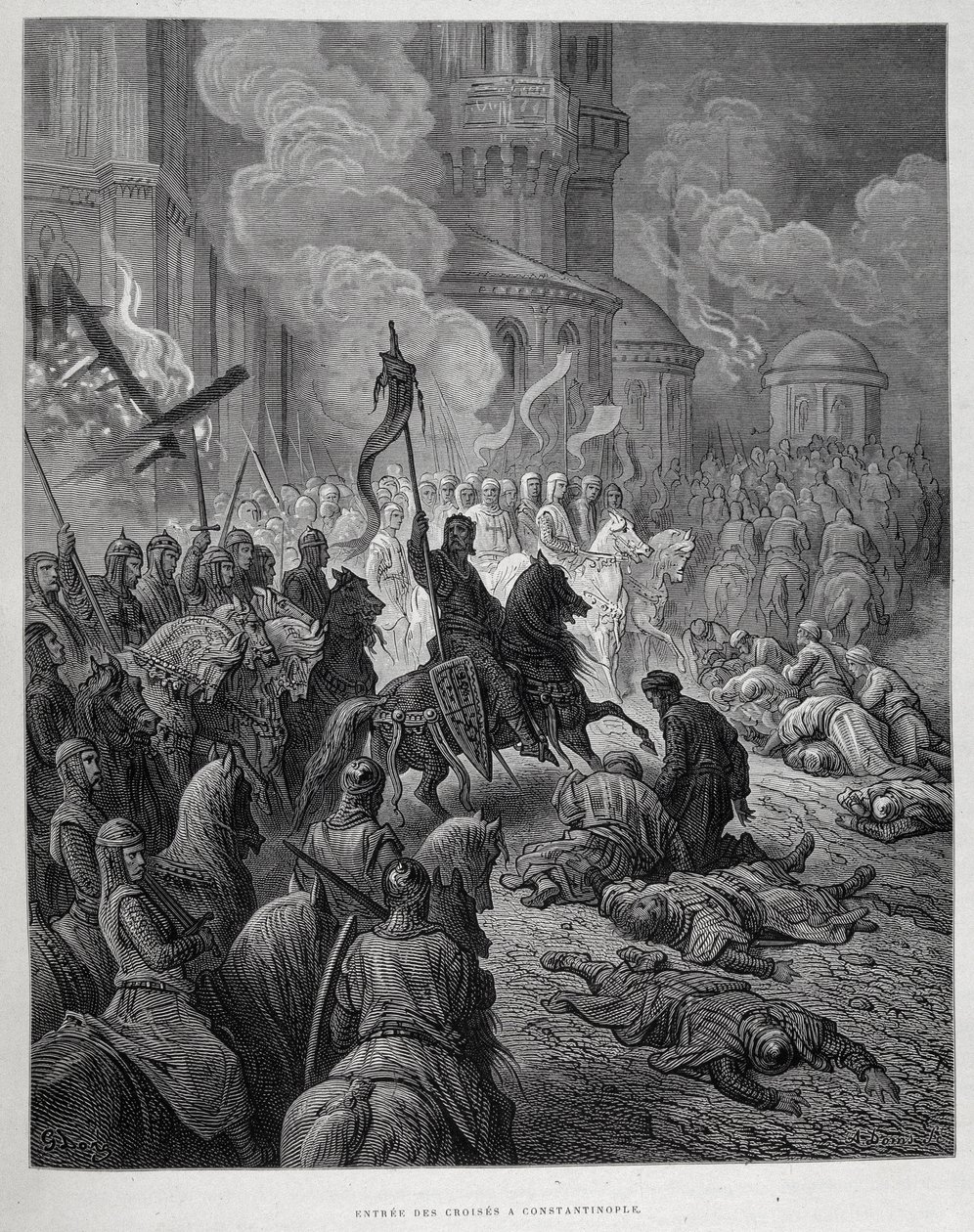 Gustave Doré a keresztesek bevonulása Konstantinápolyba a negyedik keresztes hadjárat során. alkotó: Gustave Dore