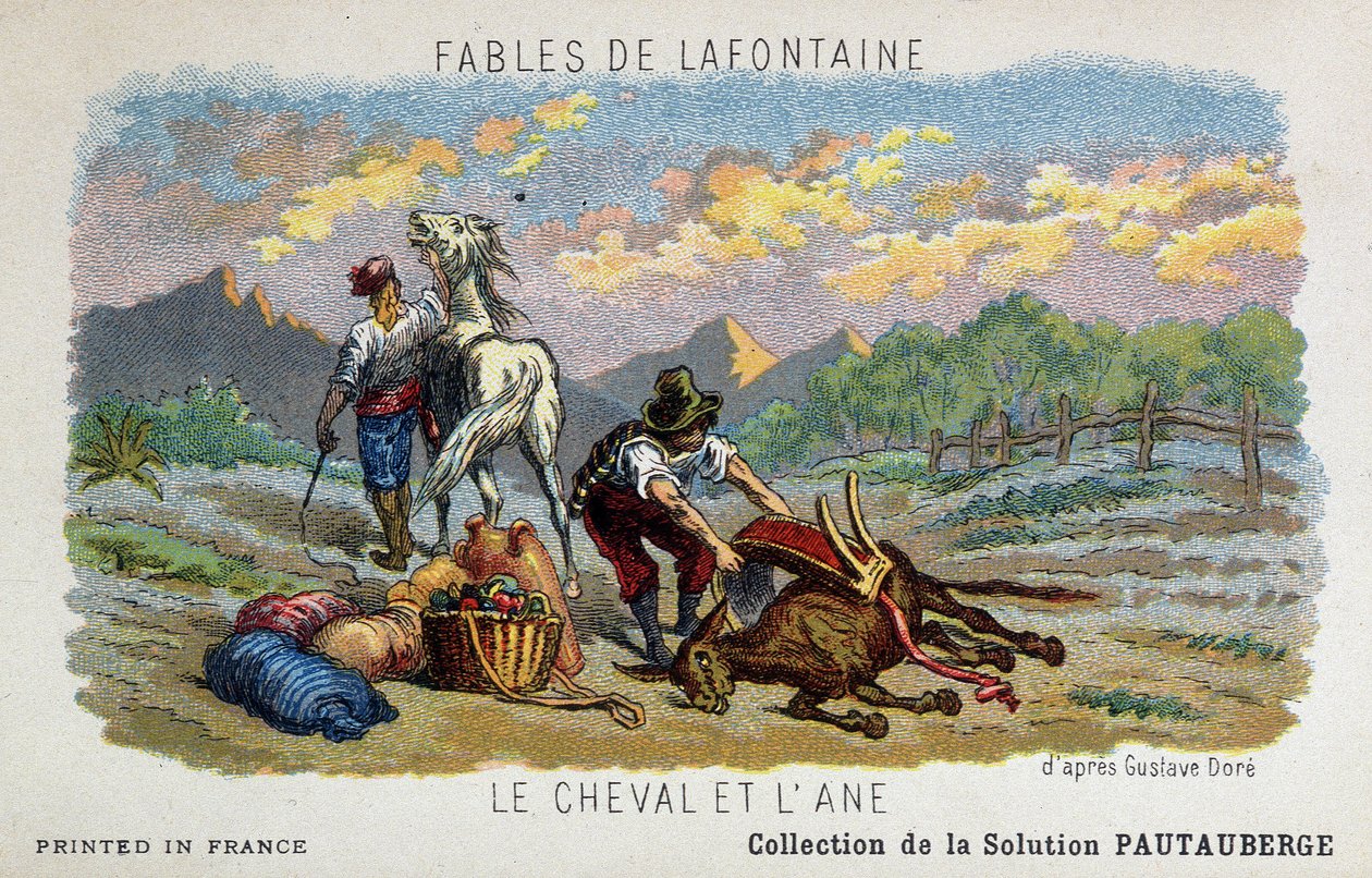 Fable de Lafontaine: a ló és a szamár Gustave Doré szerint alkotó: Gustave Dore