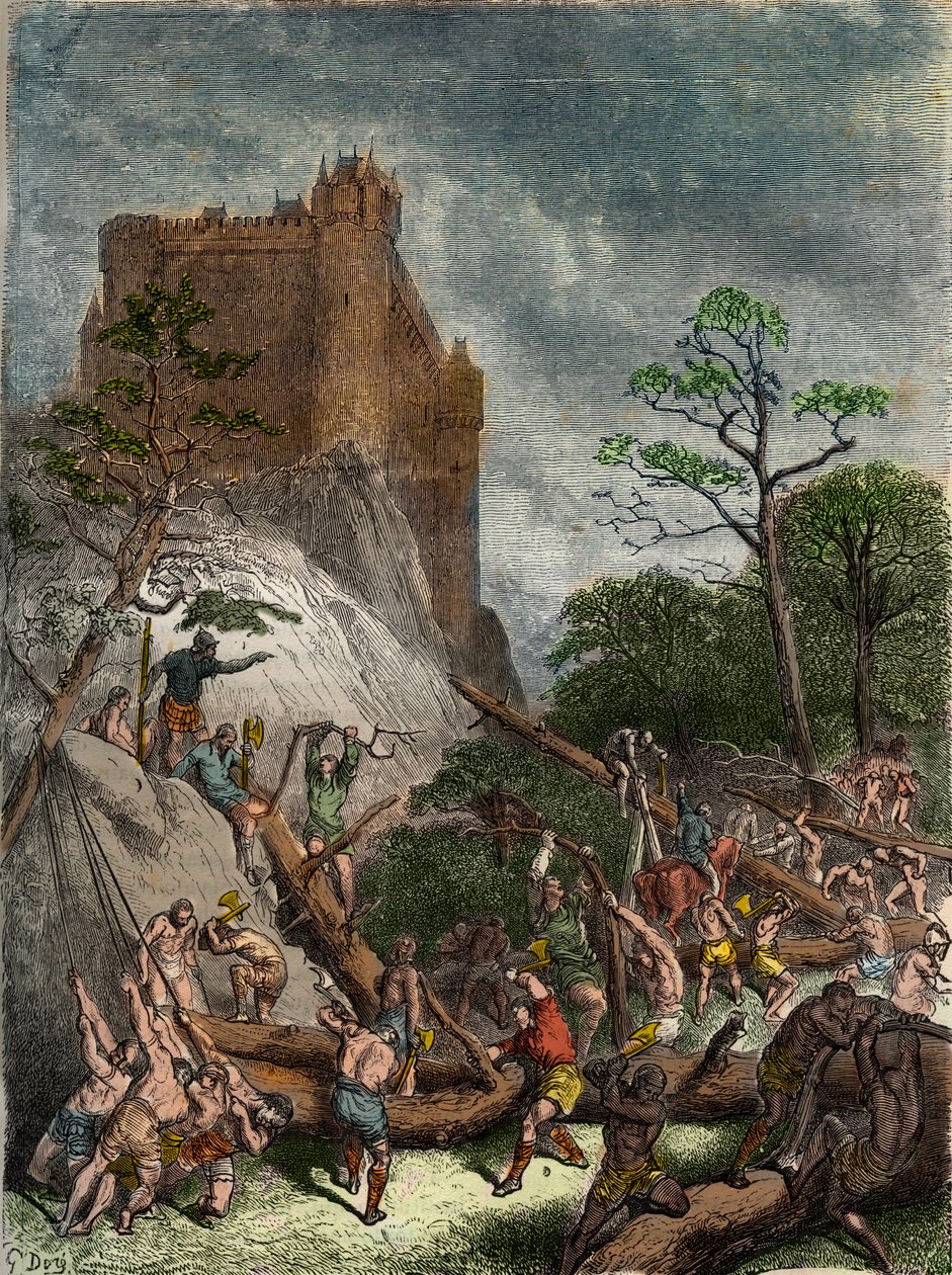 Feodalite a középkorban: Az Úrnak dolgozó jobbágyok – Gustave Dore metszete a 19. századból „” Franciaország nemzeti történelme a legrégibb időktől napjainkig illusztrálva” 1876 - Magángyűjtemény alkotó: Gustave Dore