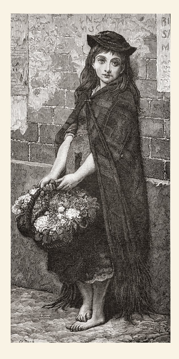 Viráglány Gustave Dore műve után. Gustave Dore 1885-ben kiadott Élet és emlékek című művéből. alkotó: Gustave Dore