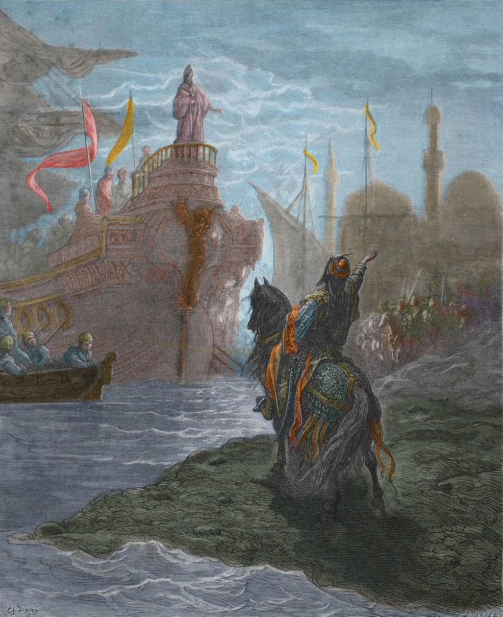 Negyedik keresztes hadjárat - Negyedik keresztes hadjárat - Alexis V. Doukas Murzuphle (1140-1204) - Murzuflo (Alessio Ducas) Enrico Dandolo dózsával (1107-1205) tárgyal alkotó: Gustave Dore