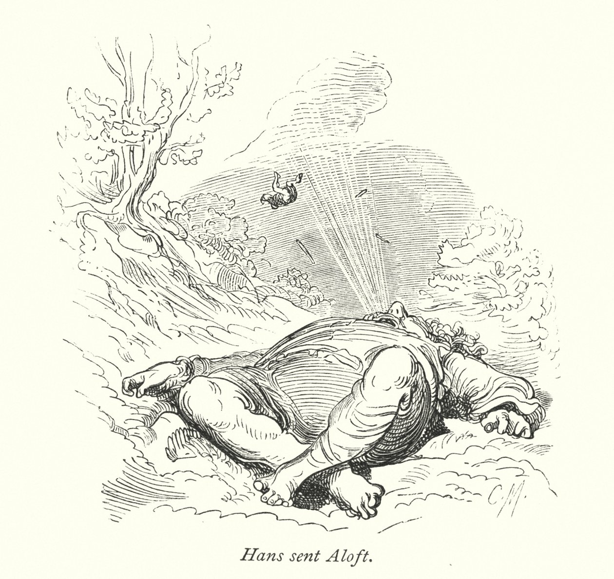 Hans Sent Aloft (metszet) alkotó: Gustave Dore