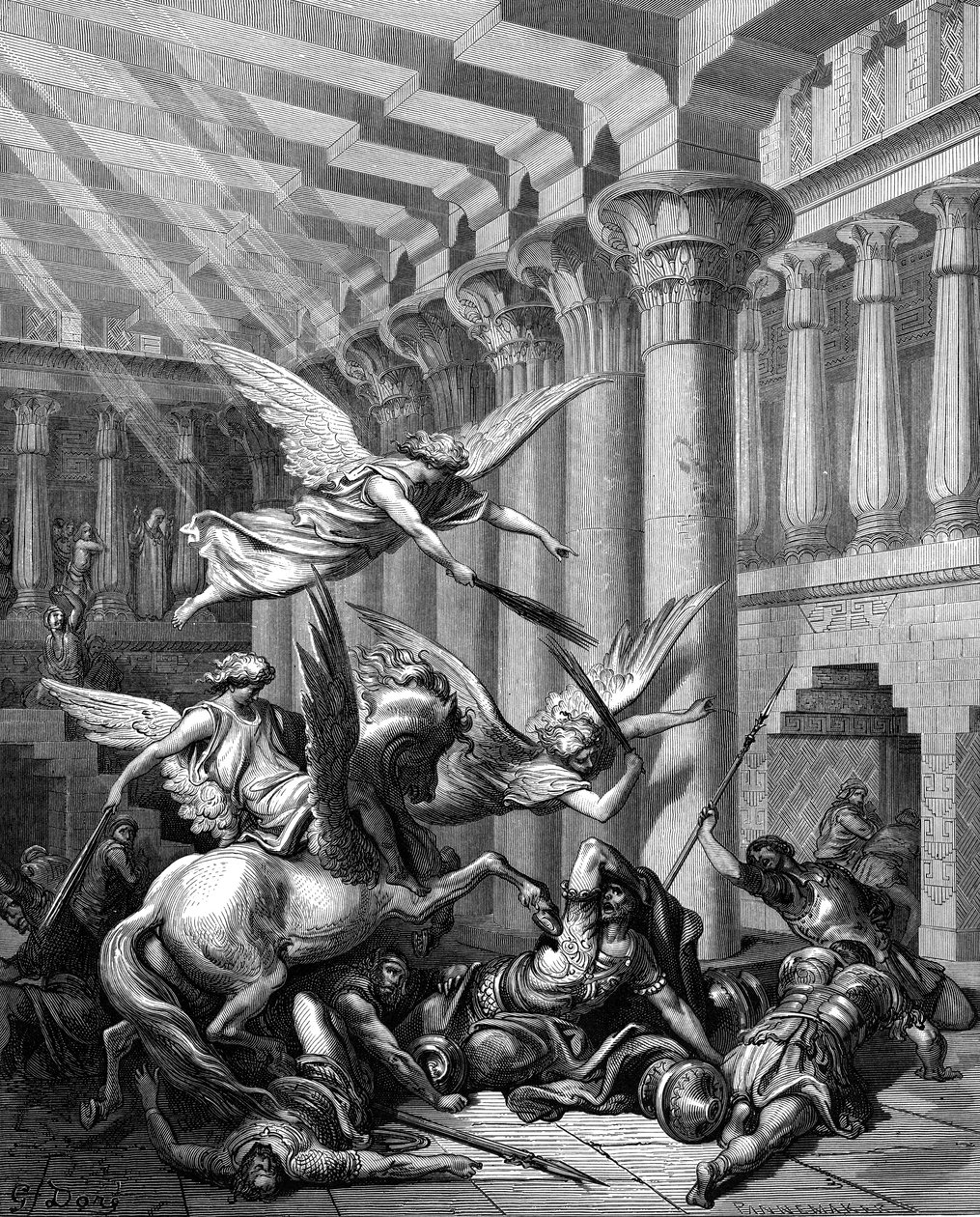 Heliodorus kincset próbál elvinni a jeruzsálemi templomból, 1865-1866 alkotó: Gustave Dore