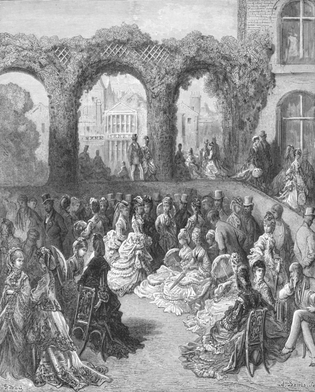 „Holland House – A Garden Party”, 1872. alkotó: Gustave Dore