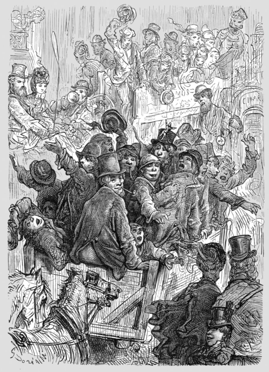 "Home from Hampton Court Races", 1872. alkotó: Gustave Dore