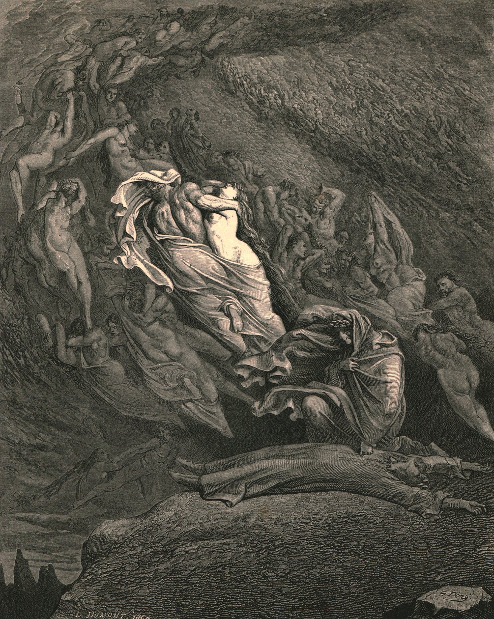 Az együttérzés által elájultam, úgy tűnt, nincs messze a haláltól, 1890. alkotó: Gustave Dore