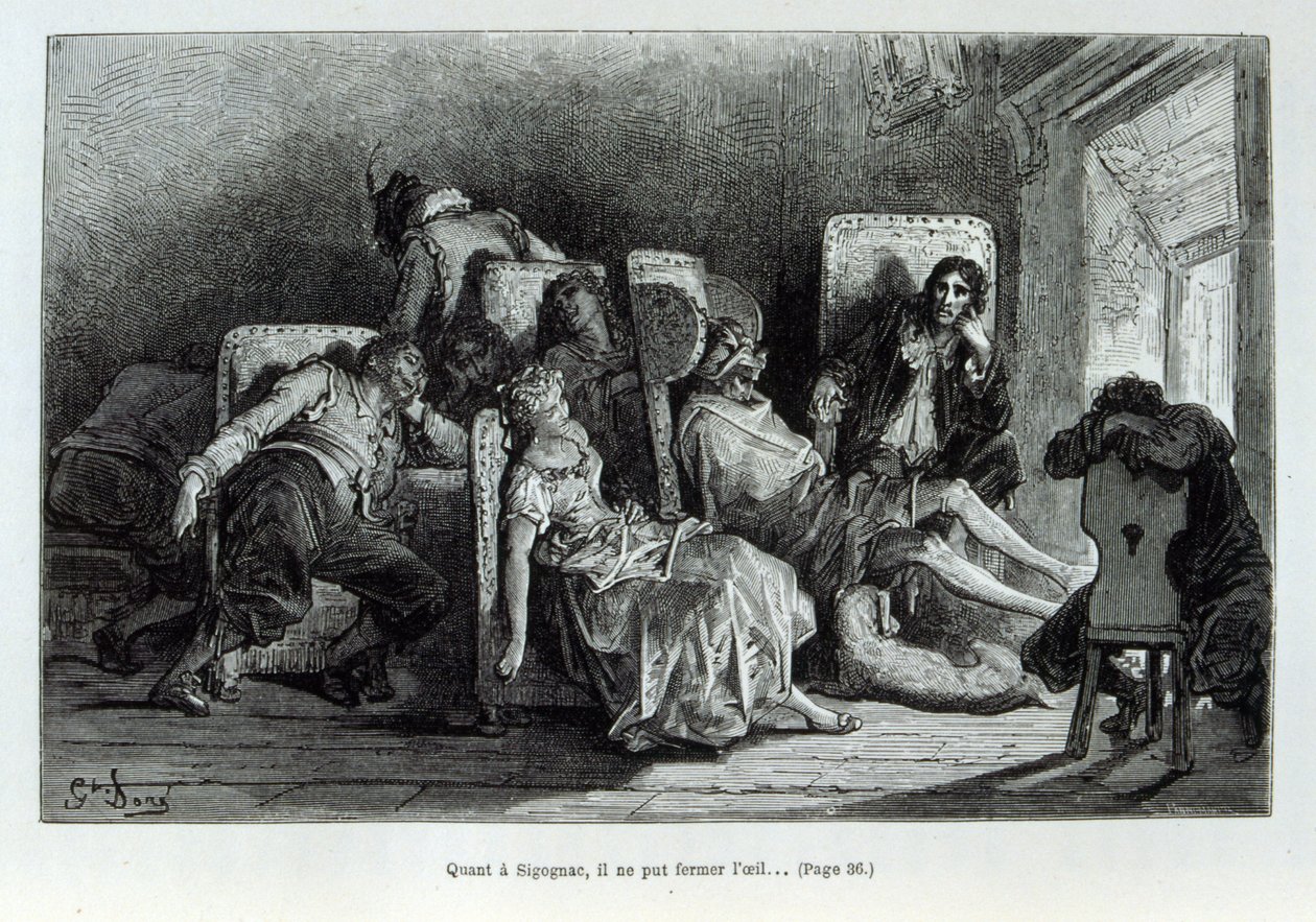 Illusztráció, amely „Fracasse kapitányt” ábrázol, aki Theophile Gautier commedia dell