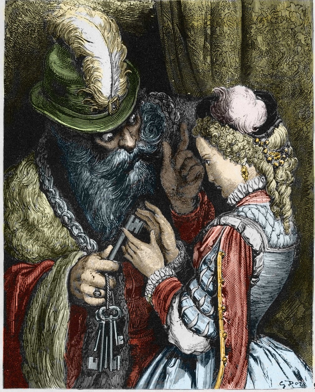 Illusztráció a „Kékszakállú” szóhoz alkotó: Gustave Dore