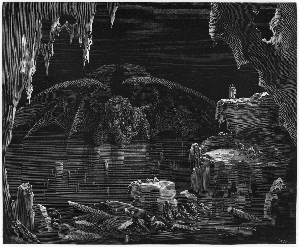 Illusztráció Dante Alighieri (1265-1321) Párizs "Isteni színjátékából" (Inferno) 1885-ben alkotó: Gustave Dore
