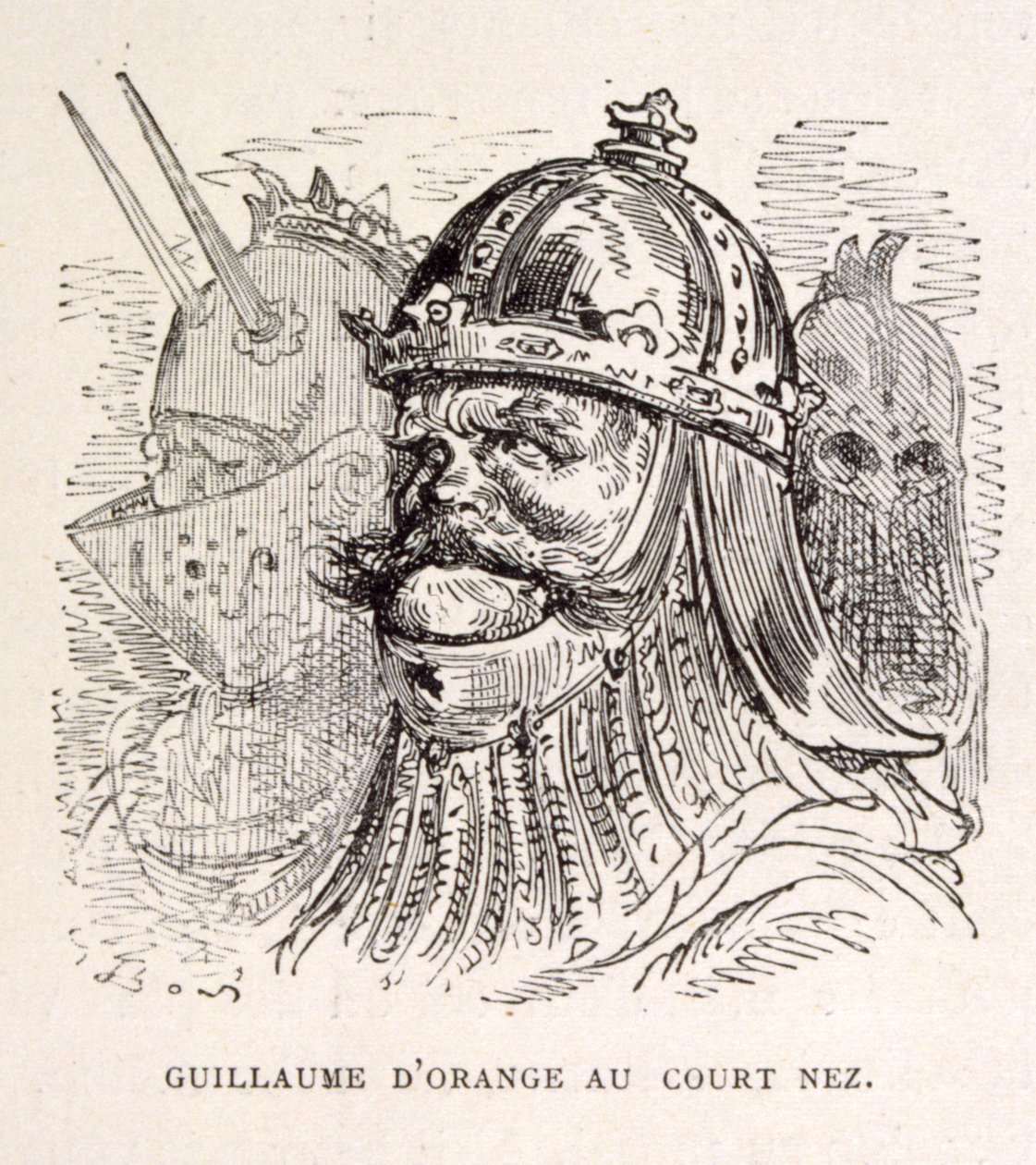 Orániai Vilmos király illusztrációja. a La legende de Croque-Mitaine című kötetből. alkotó: Gustave Dore