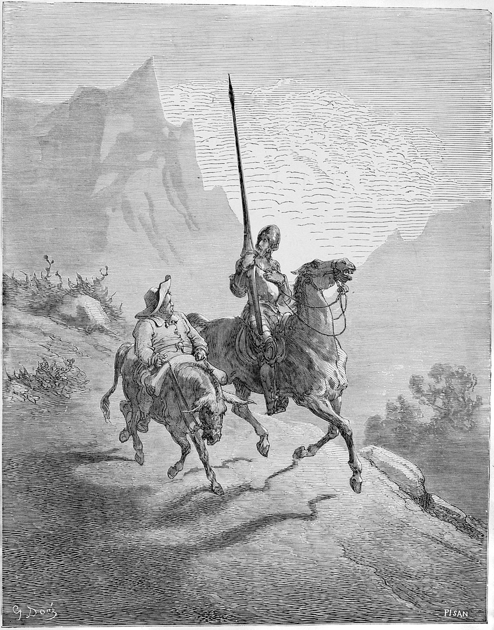 Illusztráció M. de Cervantes Don Quijote de la Mancha című könyvéhez, 1863. alkotó: Gustave Dore
