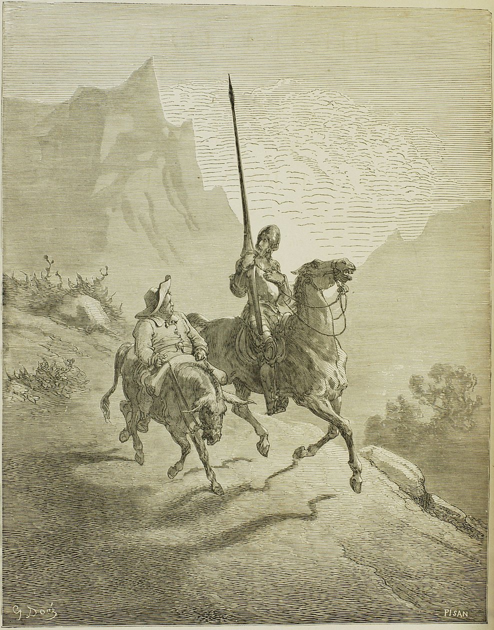 Illusztráció M. de Cervantes Don Quijote de la Mancha című könyvéhez, 1863 alkotó: Gustave Dore