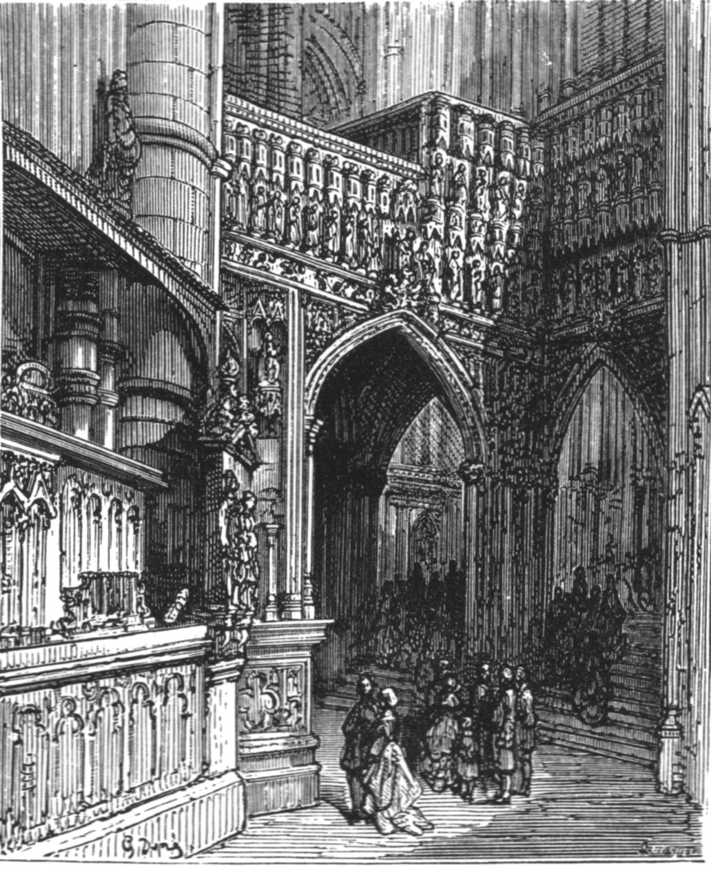 "Az apátságban - Westminster", 1872. alkotó: Gustave Dore