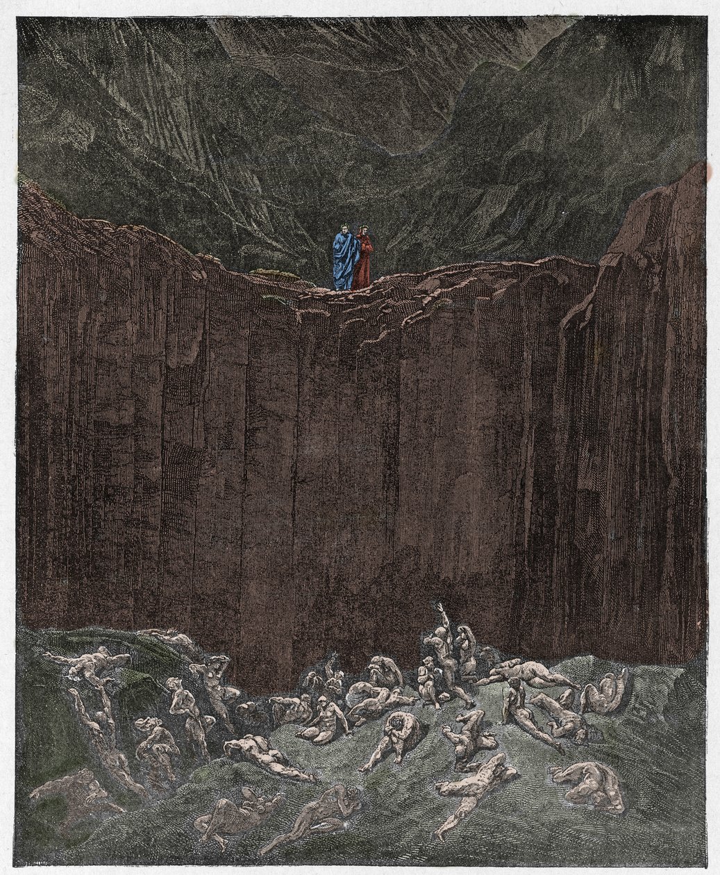Inferno, 29. ének: A völgyben gyötrődő hamisítók, illusztráció Dante Alighieri "Isteni színjátékából", 1885 alkotó: Gustave Dore