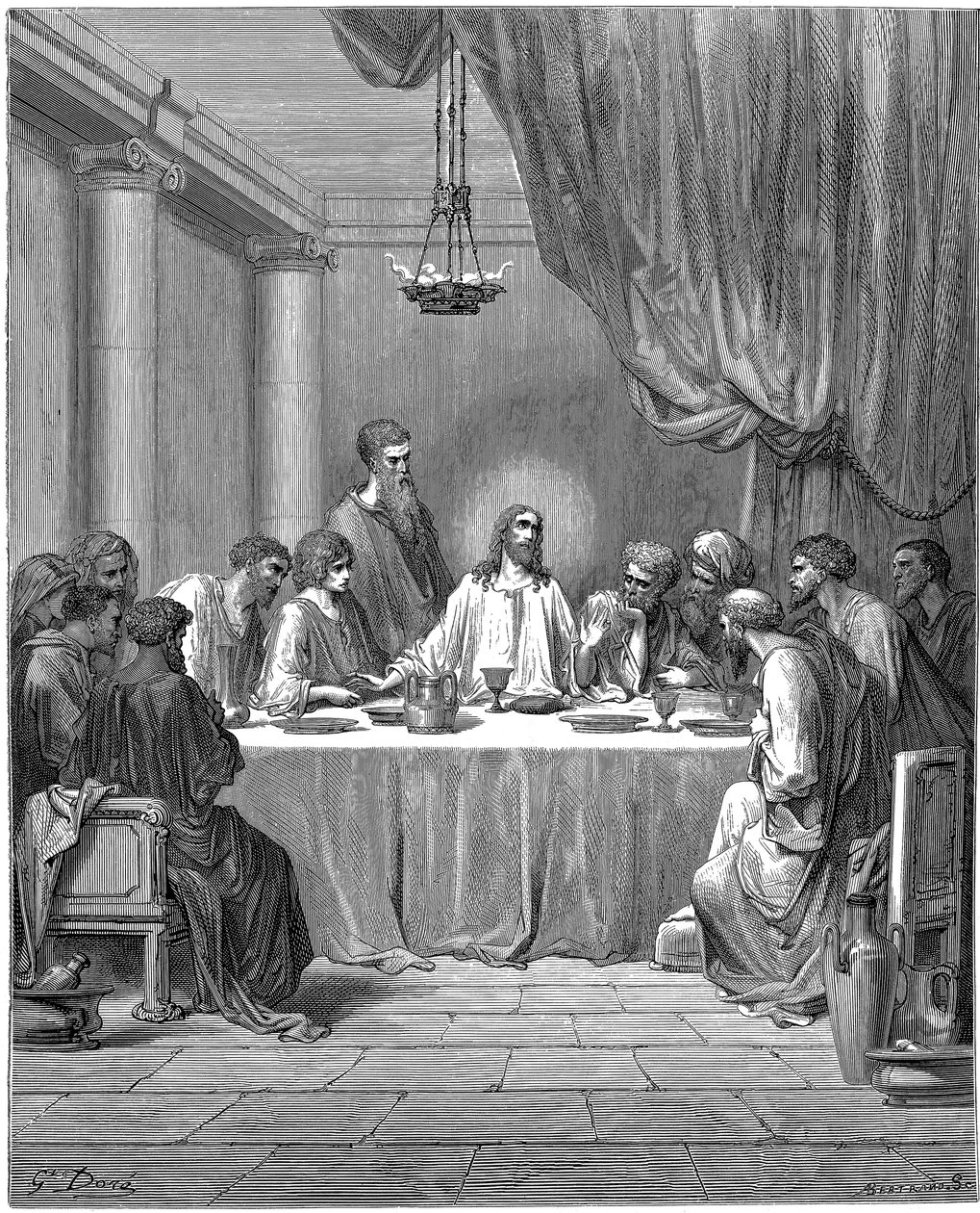 Jézus és tanítványai az utolsó vacsorán, 1866 alkotó: Gustave Dore