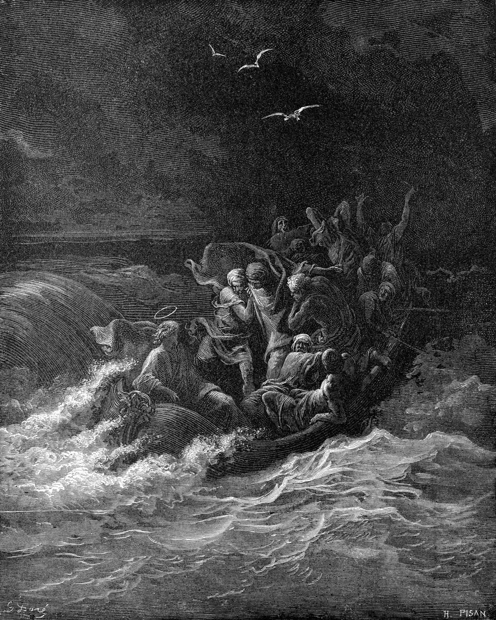 Jézus lecsillapítja a vihart alkotó: Gustave Dore
