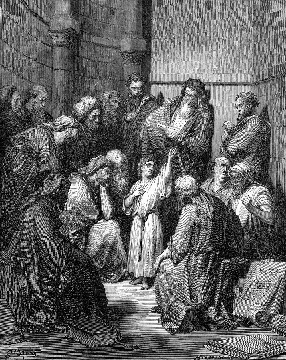 Jézus kikérdezi az orvosokat alkotó: Gustave Dore