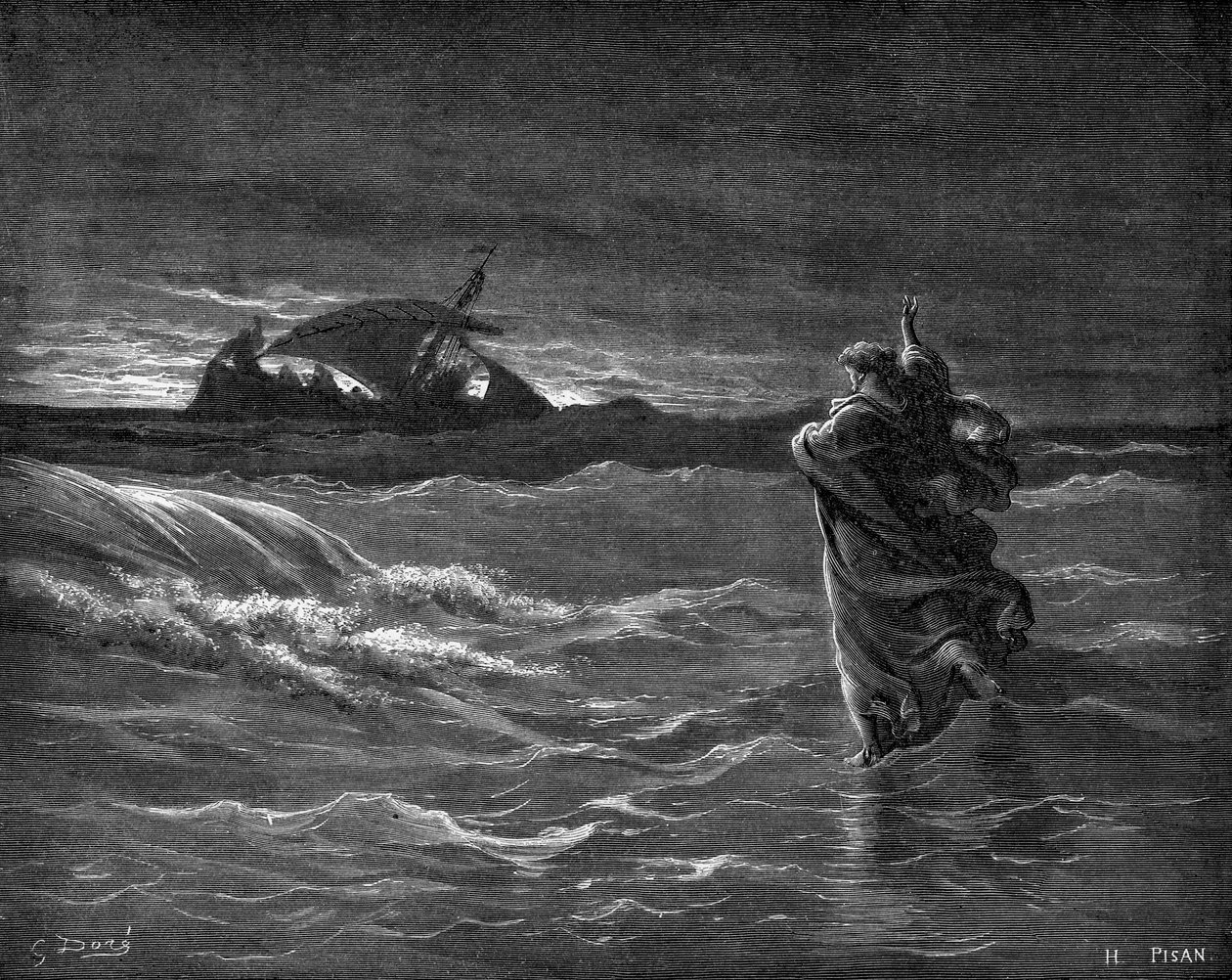 Jézus a vízen jár alkotó: Gustave Dore