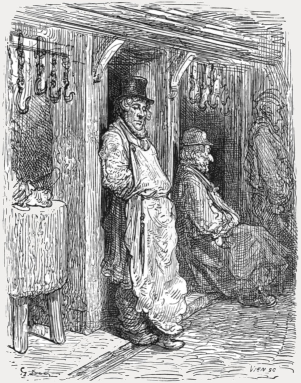 „Zsidó hentesek – Aldgate”, 1872. alkotó: Gustave Dore