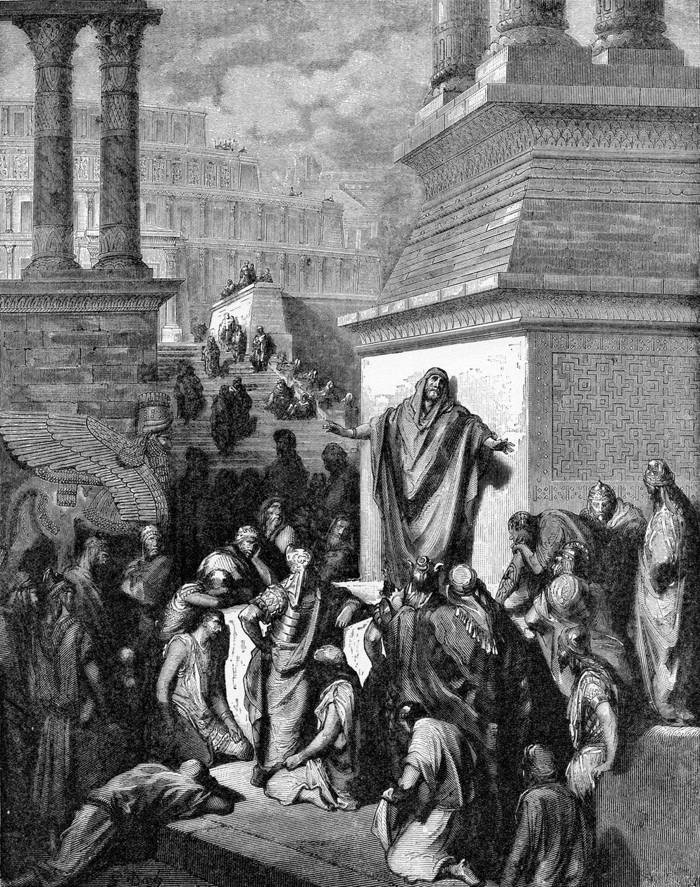 Jónás bűnbánatra hívja Ninivét alkotó: Gustave Dore