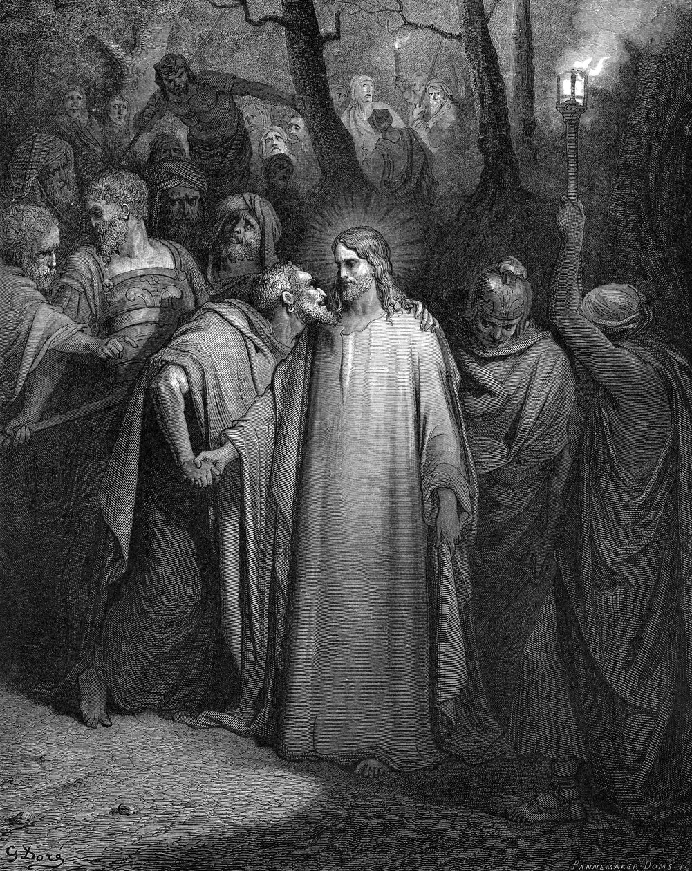 Júdás csókkal árulja el Krisztust, 1866 alkotó: Gustave Dore
