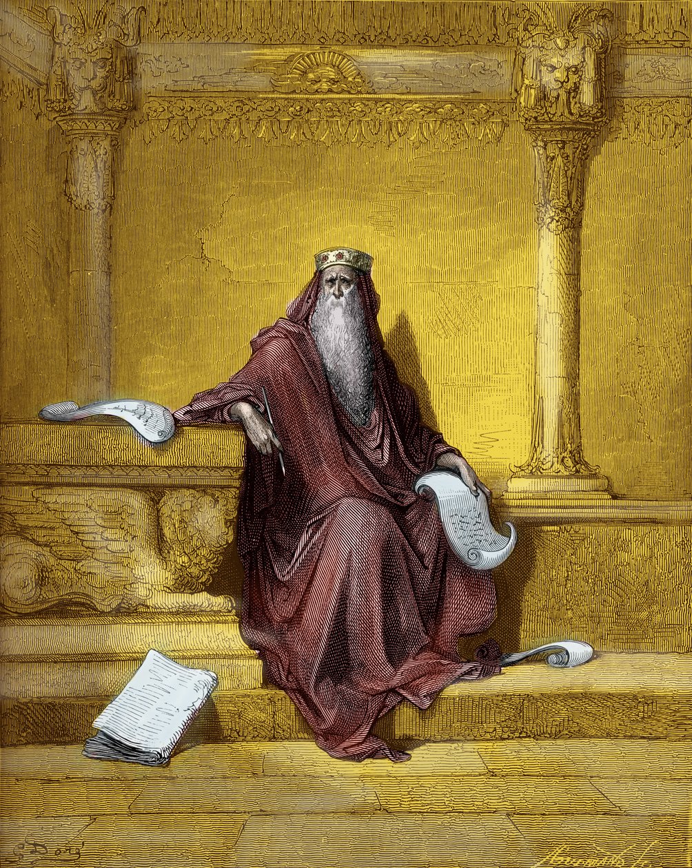 Gustave Doré Salamon király metszete. - Biblia alkotó: Gustave Dore