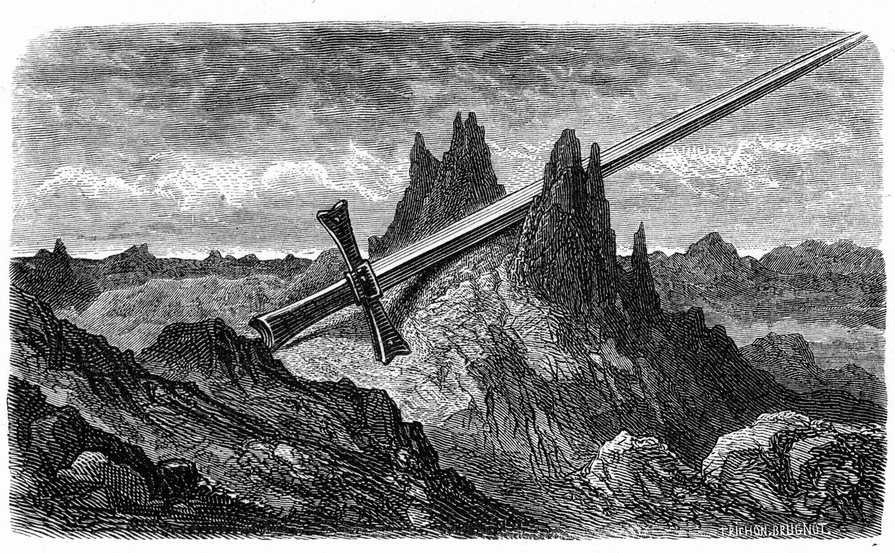 La "Breche de Roland", a Durandal által hasított hegy, l