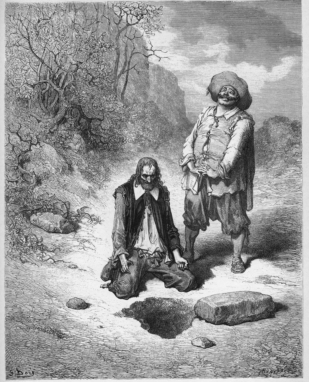 A fösvény, aki elvesztette kincsét - A fösvény, aki elvesztette kincsét - Jean de La Fontaine meséiből alkotó: Gustave Dore