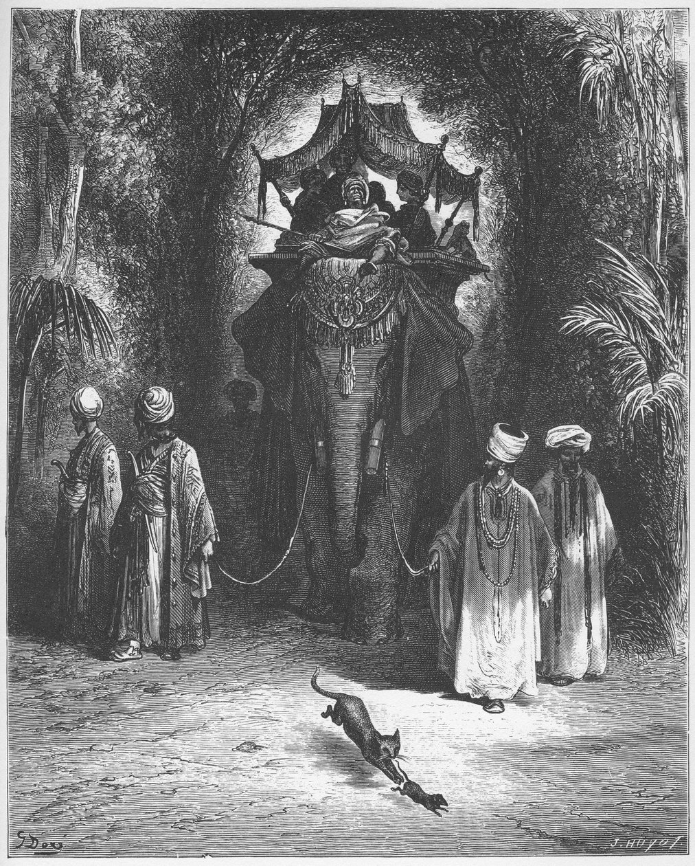 Le rat et L"elephant - A PATKÁNY ÉS AZ ELEFÁNT - Jean de La Fontaine meséiből alkotó: Gustave Dore