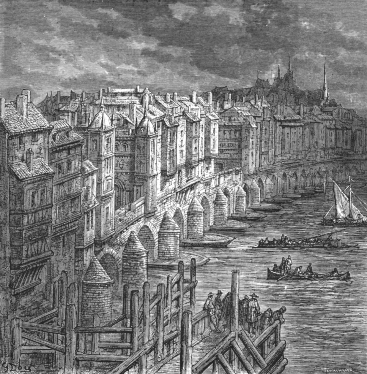 „London Bridge, 1694”, 1872. alkotó: Gustave Dore