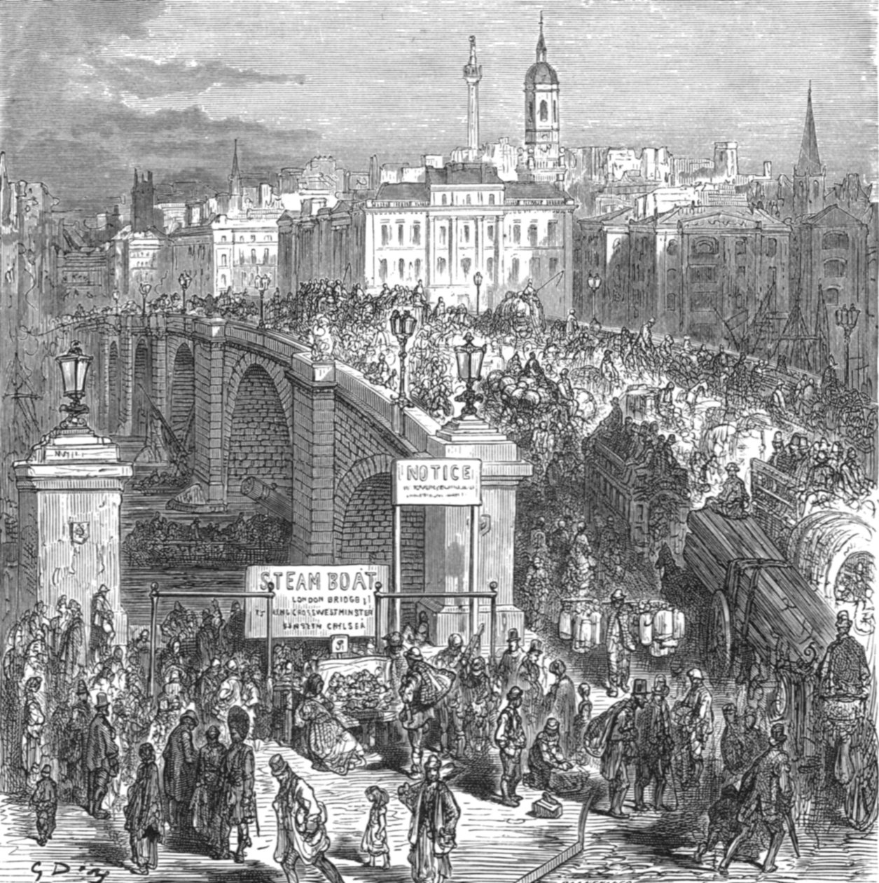 „London Bridge, 1872”, 1872. alkotó: Gustave Dore
