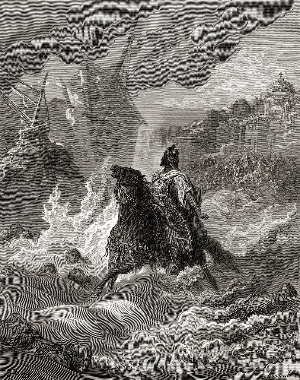 II. Mohammed (1432-81) Konstantinápoly előtt 1453-ban, illusztráció a „Bibliotheque des Croisades”-ből, J-F. Michaud, 1877 (litó) alkotó: Gustave Dore