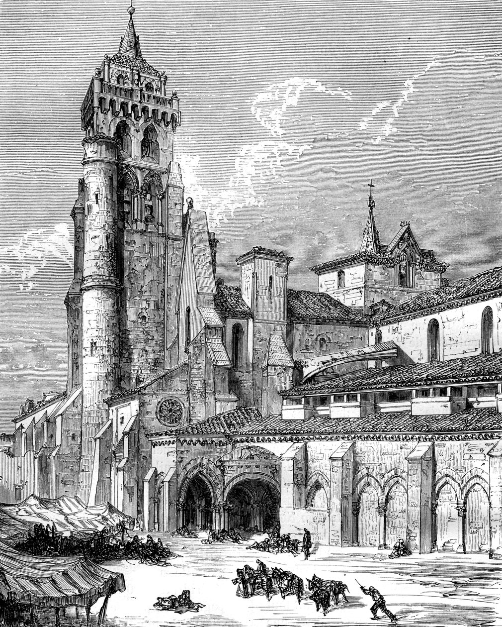 Las Huelgas kolostor, Burgos, Spanyolország, 19. század alkotó: Gustave Dore