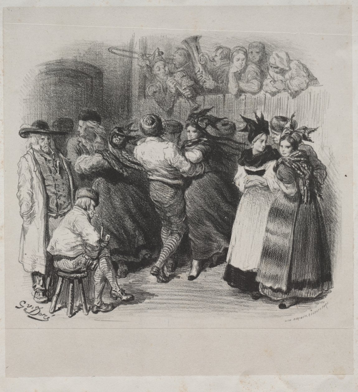 Ernest Doré zenei művei: Elzászi emléktárgy, Elzászi tánc - Címlap. alkotó: Gustave Dore
