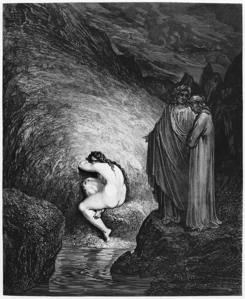 Myrrha, illusztráció Dante Alighieri (1265-1321) "Isteni komédiája" (Inferno) című művéből, Párizs, megjelent 1885-ben alkotó: Gustave Dore