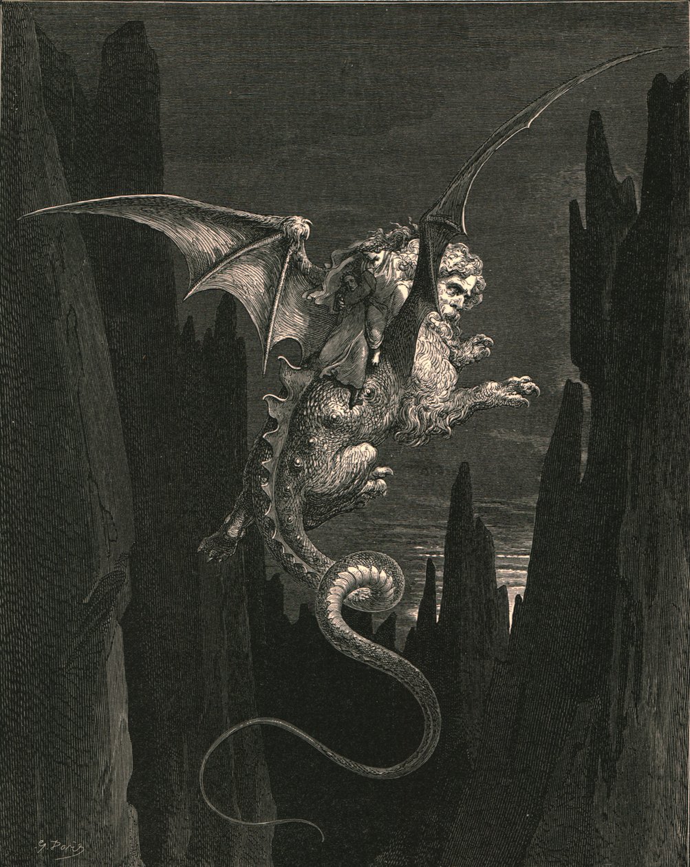 Új terror, amelyet a meredek zuhanáskor fogant meg, 1890. alkotó: Gustave Dore