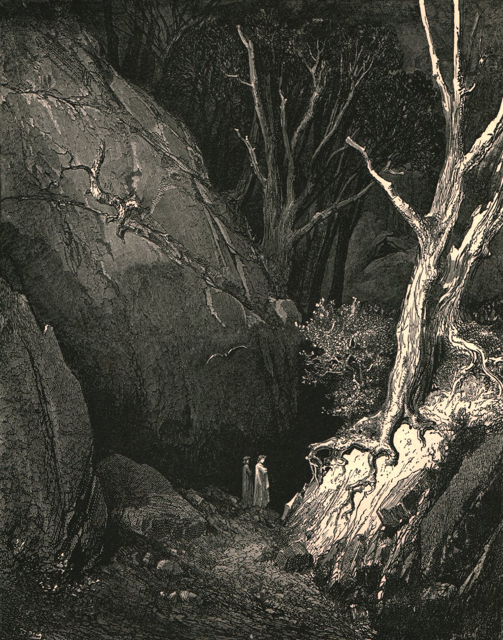 Tovább haladt, én zárom a lépteit követve, c1890. alkotó: Gustave Dore