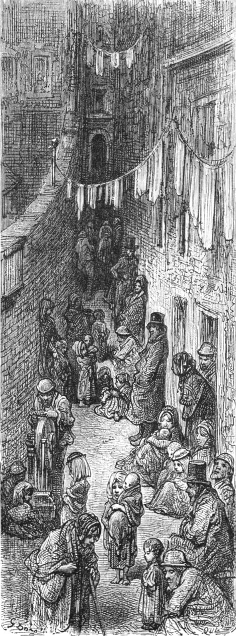 „Orange Court – Drury Lane”, 1872. alkotó: Gustave Dore