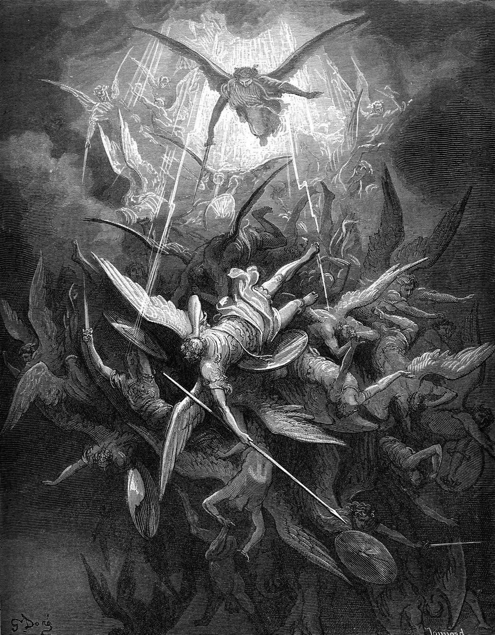 Elveszett paradicsom: A lázadó angyalok bukása, alkotó: Gustave Dore