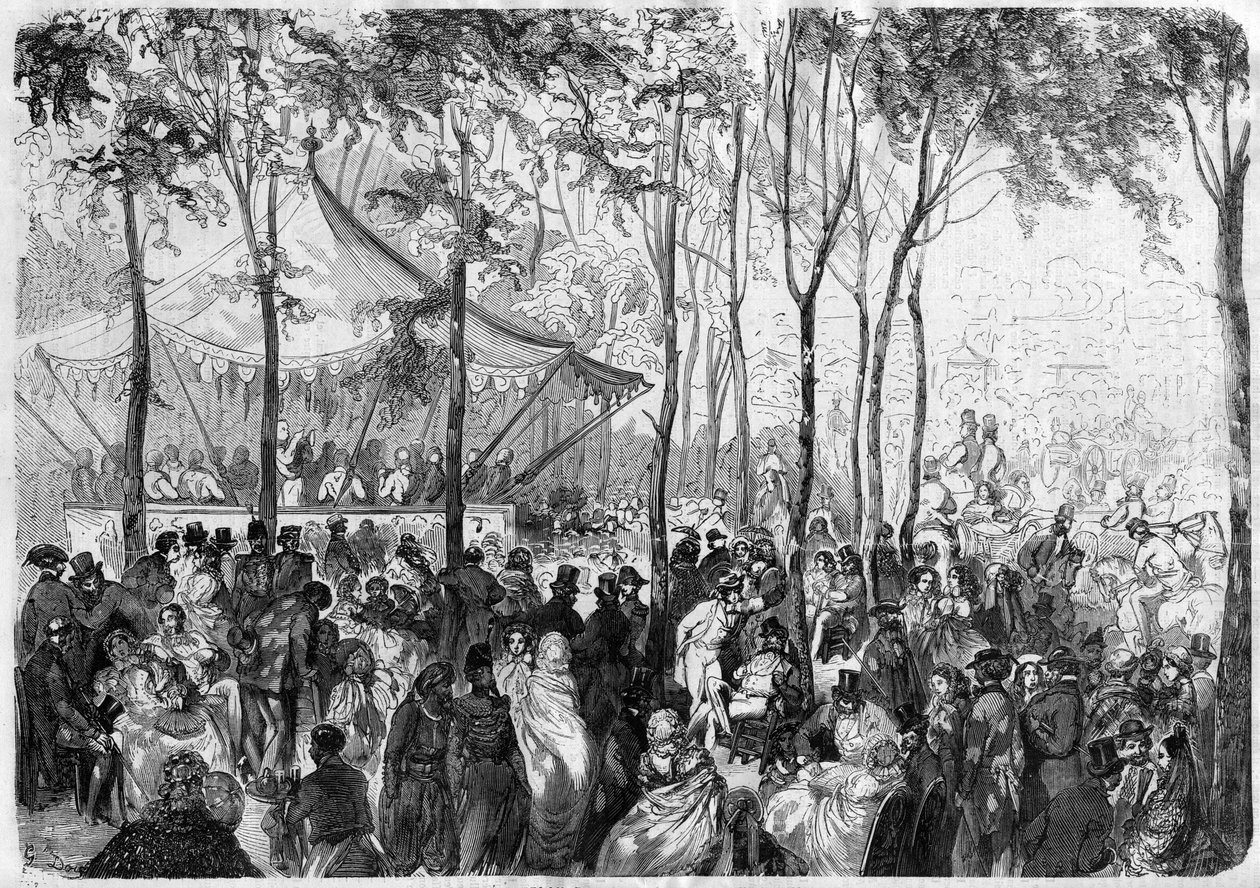 Párizs - Bois de Boulogne - A Pre Catelan - Gustave Dore rajza alkotó: Gustave Dore
