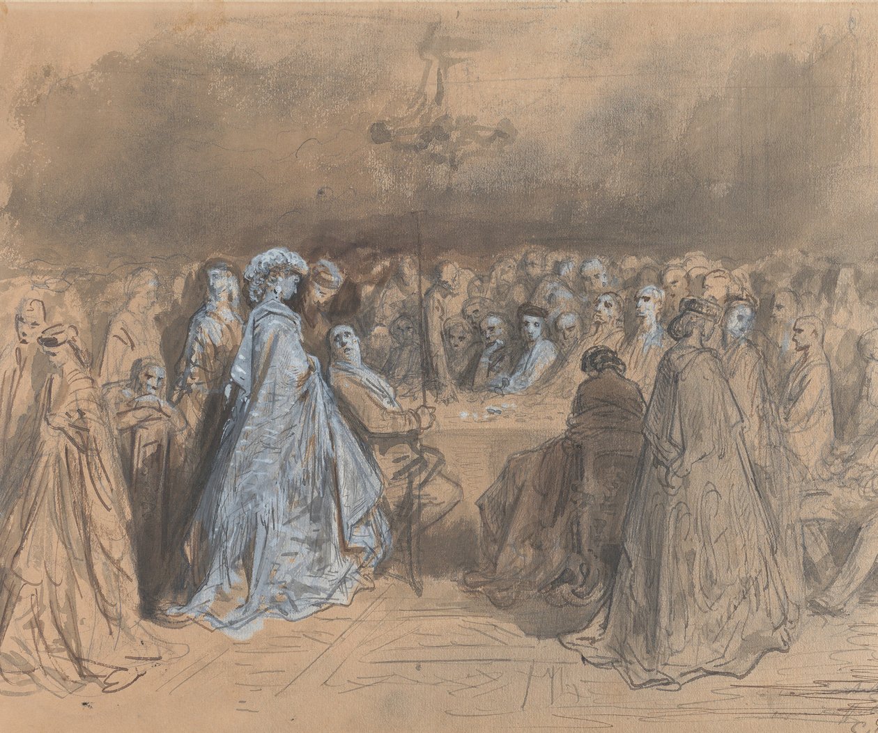 Pauline Viardot szerencsejáték Baden-Badenben, 1862. alkotó: Gustave Dore