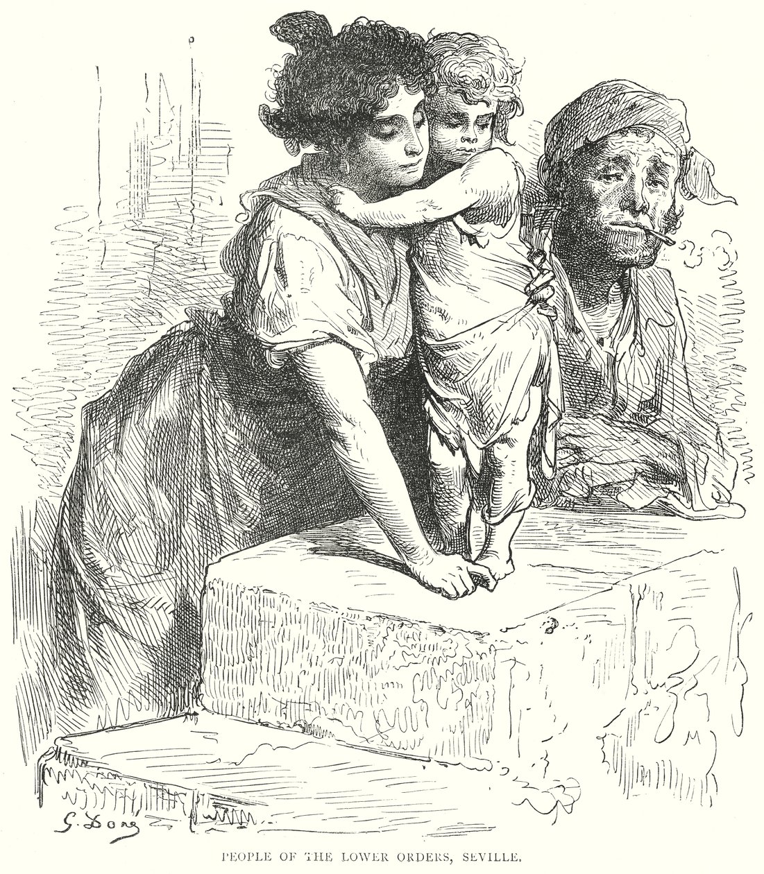 Alsórendiek, Sevilla (metszet) alkotó: Gustave Dore