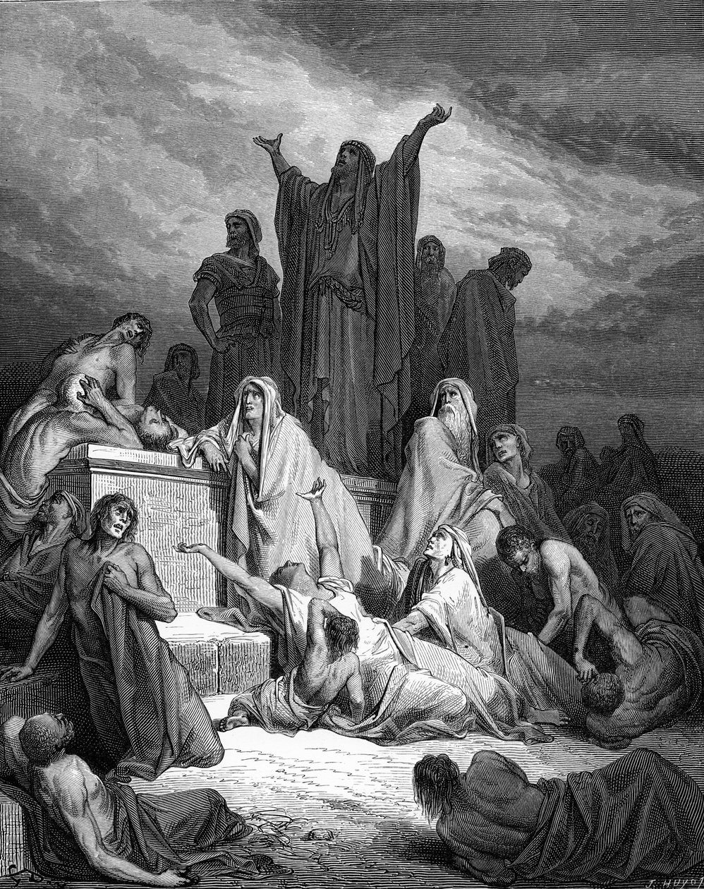 Jeruzsálemi pestis, Doré metszete. - Biblia alkotó: Gustave Dore