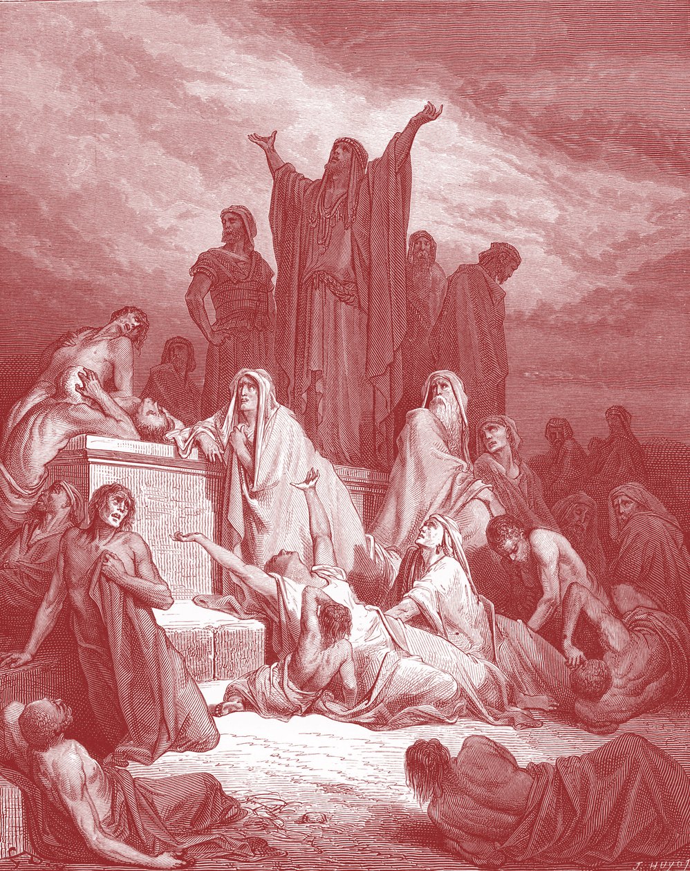 Jeruzsálemi pestis, Doré metszete. - Biblia alkotó: Gustave Dore