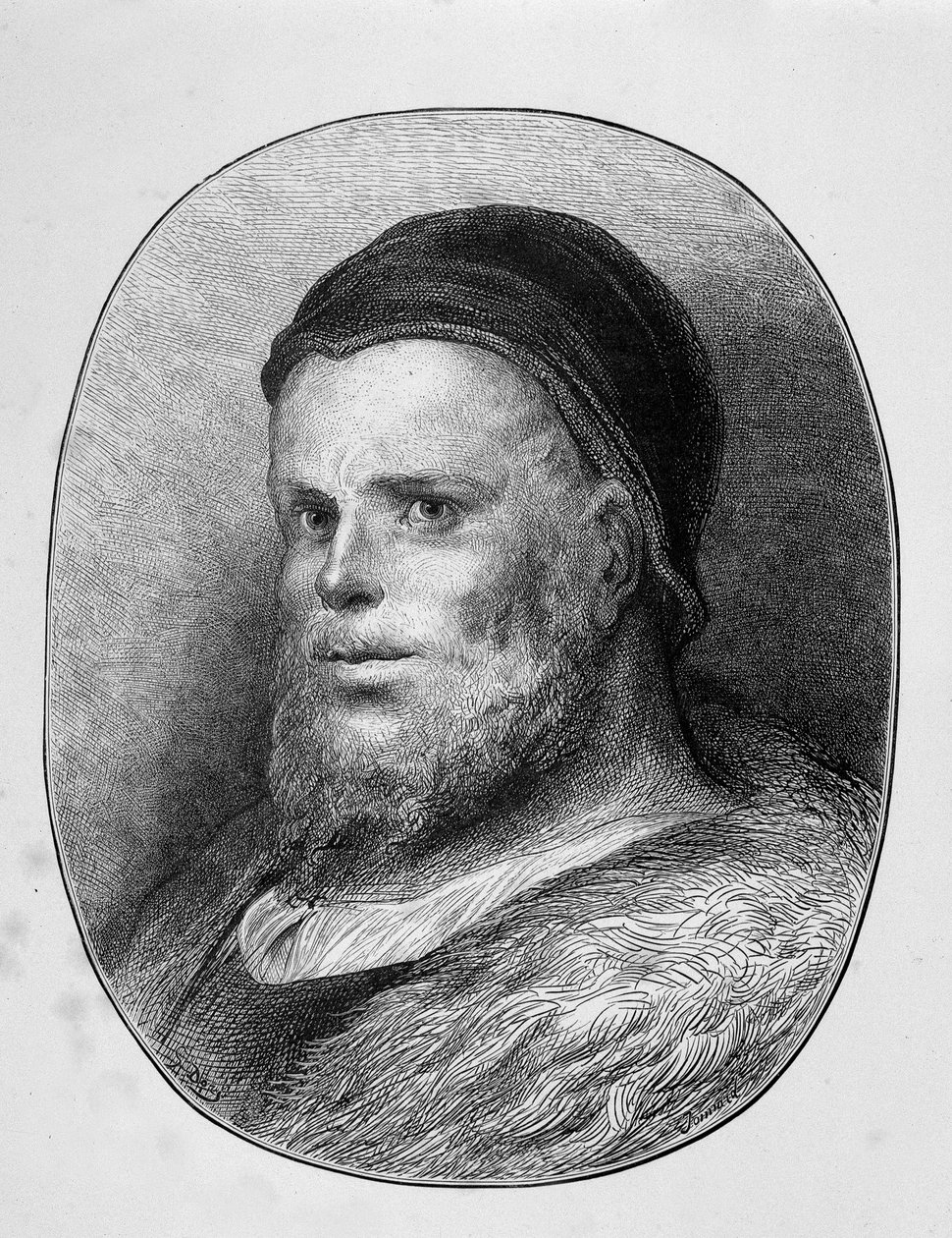 Rabelais fiatal portréja – metszet, Gustave Dore alkotó: Gustave Dore