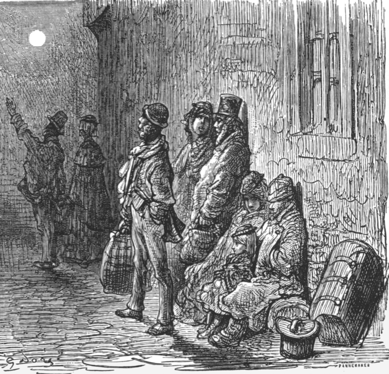 „Provinciálisok szállást keresve”, 1872. alkotó: Gustave Dore